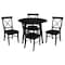 International Concepts 42 in. Solid Wood Round Dual Drop Leaf Dining Table with 4 Chairs in Black K46-42DL-C613-4 - alternate 1